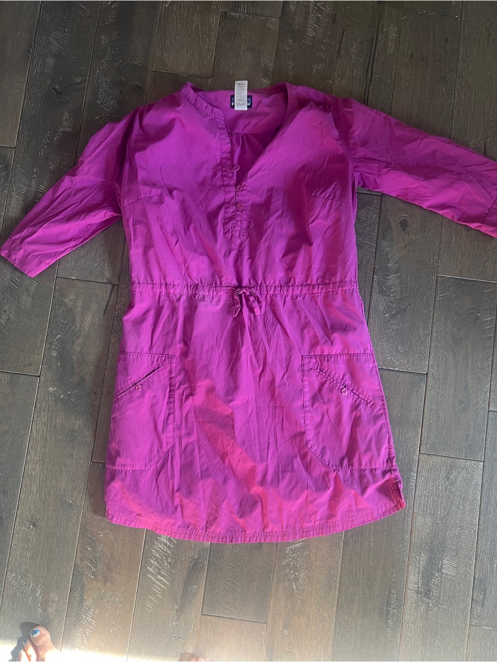 Patagonia Bright Magenta Tunic Dress with Drawstring Waist